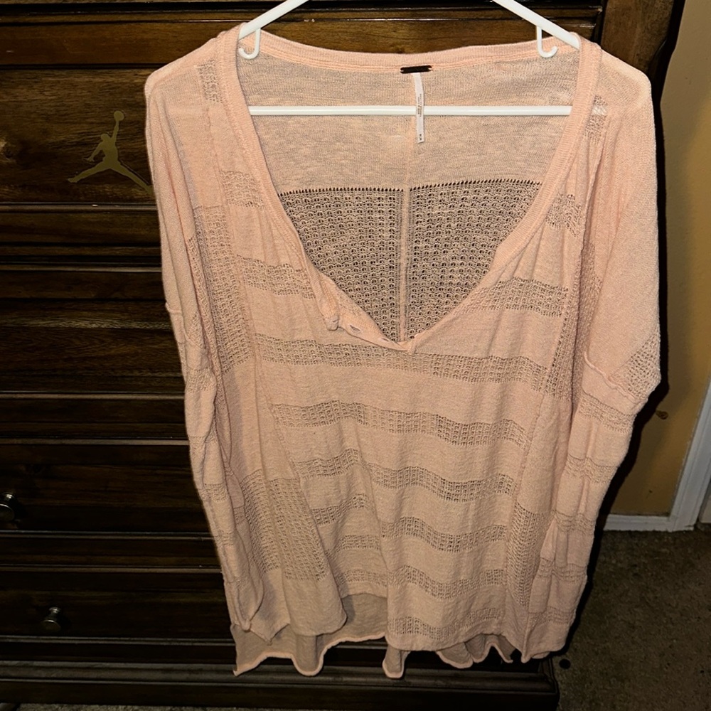 Peach colored free people top